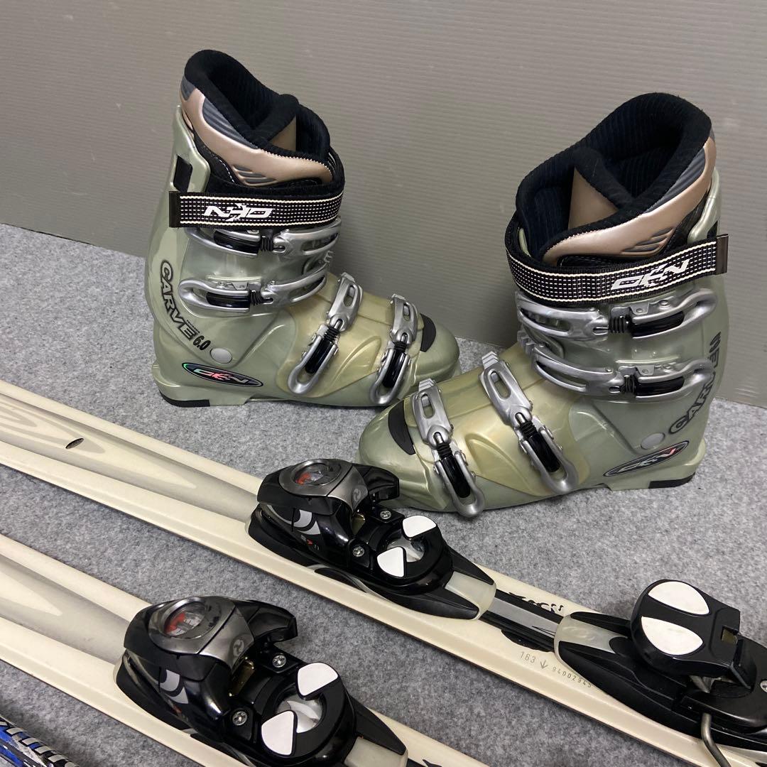 ★短めな板お探しの方 メンテ済スキーセット板163cmブーツ27~27.5cm
