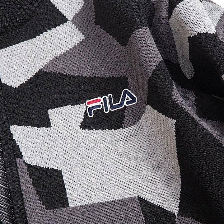 新品 フィラ ゴルフ 総柄 フルジップ ニット ブルゾン ジャケット L