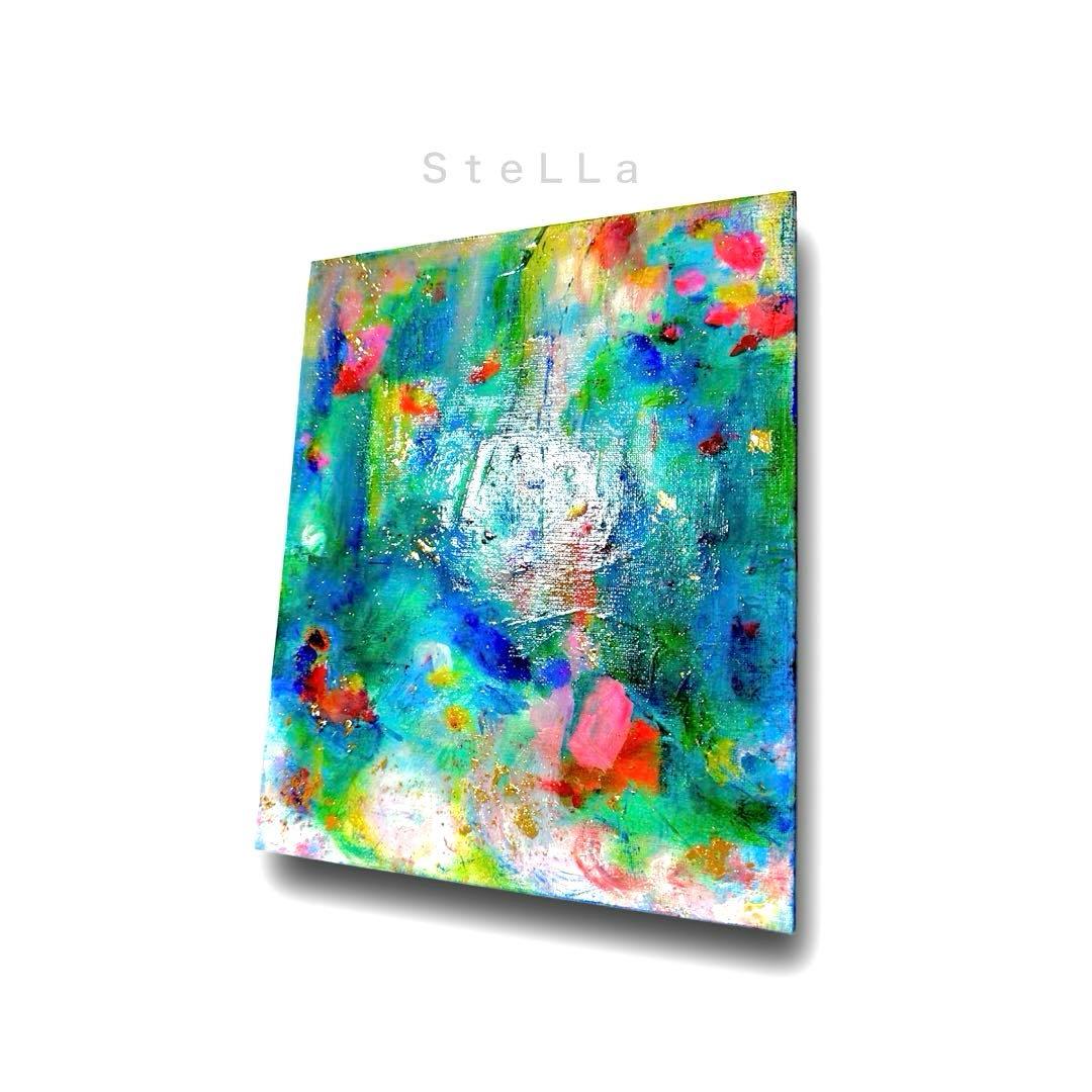 北欧アート　現代アート　星　空　海　花　北欧　癒し　リラックス　ゴールド　金箔