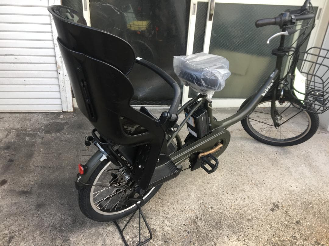地域限定送料無料　ビッケ　12,3AH　子供乗せ　緑系　神戸市　電動自転車