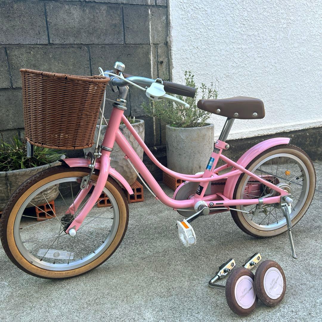 16インチ　女の子　自転車　補助輪付き