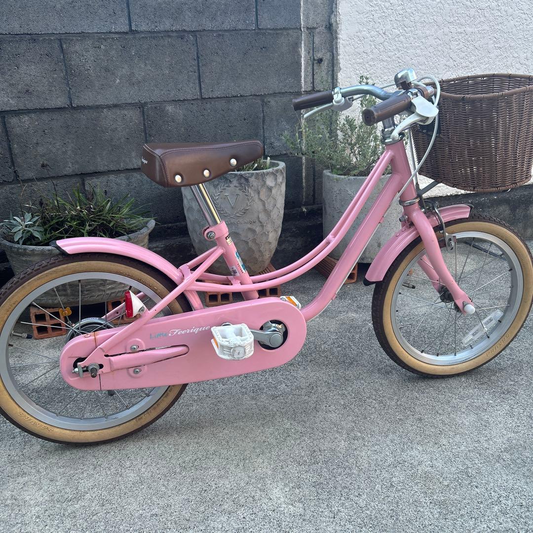 16インチ　女の子　自転車　補助輪付き