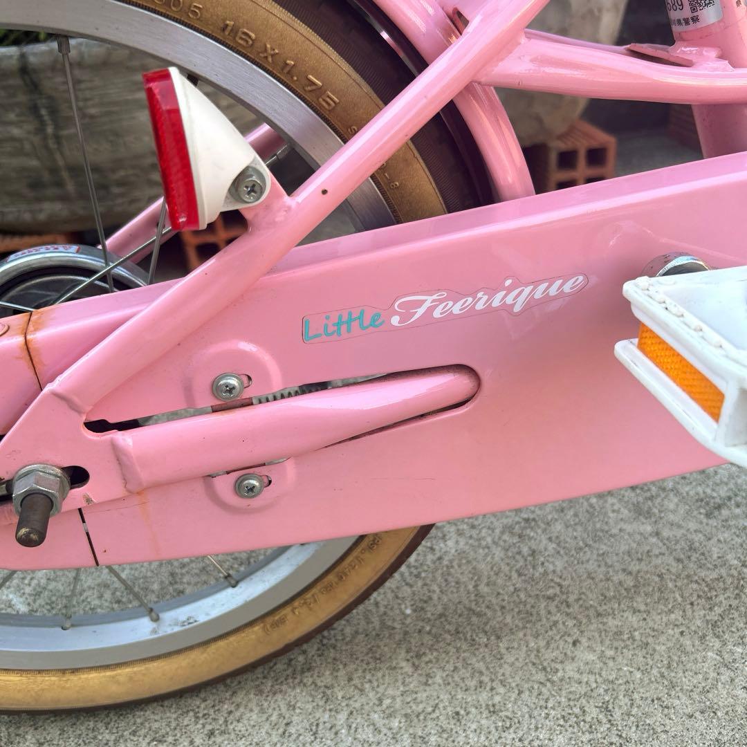 16インチ　女の子　自転車　補助輪付き