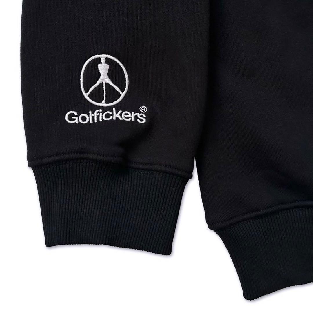 GOLFICKERSゴルフィッカーズ長袖スウェットポロシャツXLブラック