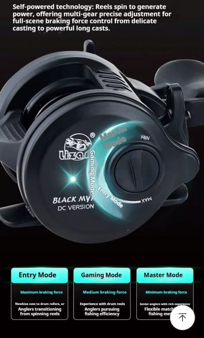 【新品・未使用】 LIZARD Black DC　左ハンドル　丸型　ベイトリール