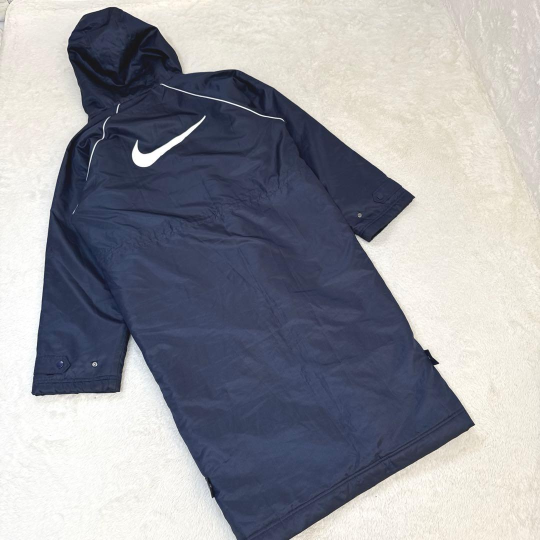 NIKE Nナイキ ベンチコート ロング バックデカロゴ 裏起毛 フード