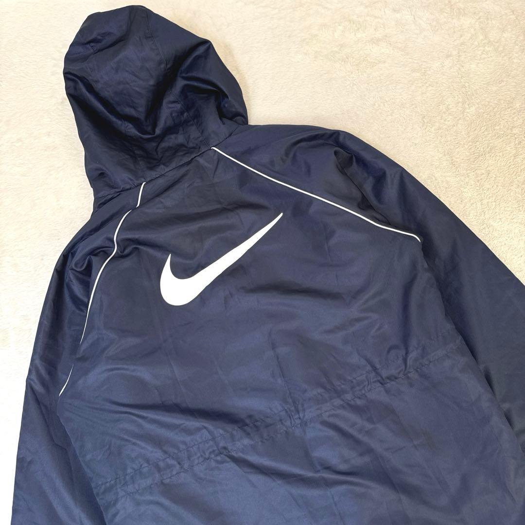 NIKE Nナイキ ベンチコート ロング バックデカロゴ 裏起毛 フード
