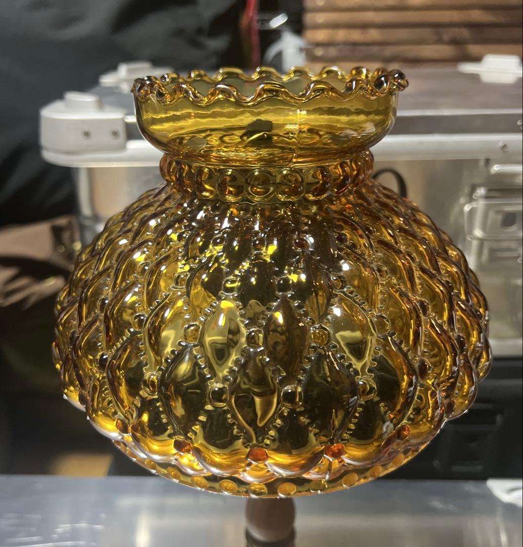 ライト・ランタン Vintage Diamonds Amber Glass Lamp Shade