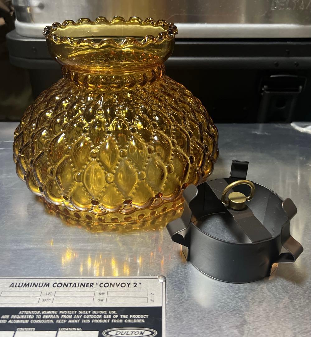 ライト・ランタン Vintage Diamonds Amber Glass Lamp Shade