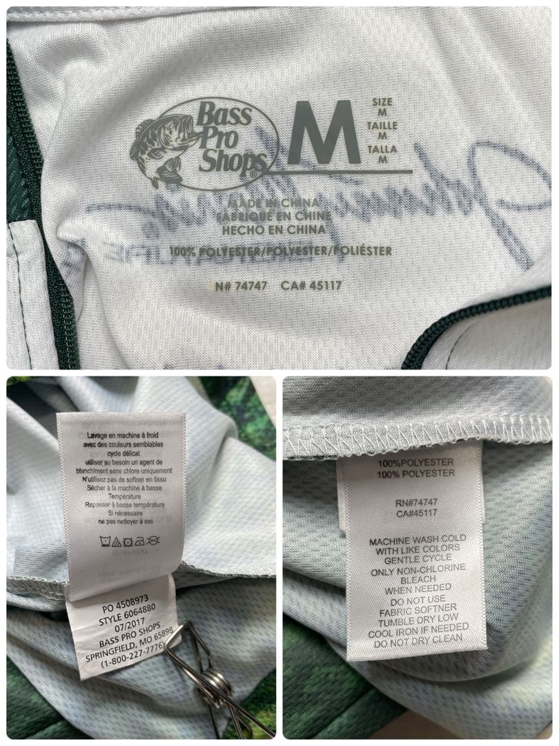 籠球さん　2着用希少　バスプロショップス　フィッシングシャツ　釣り　長袖　ジップ