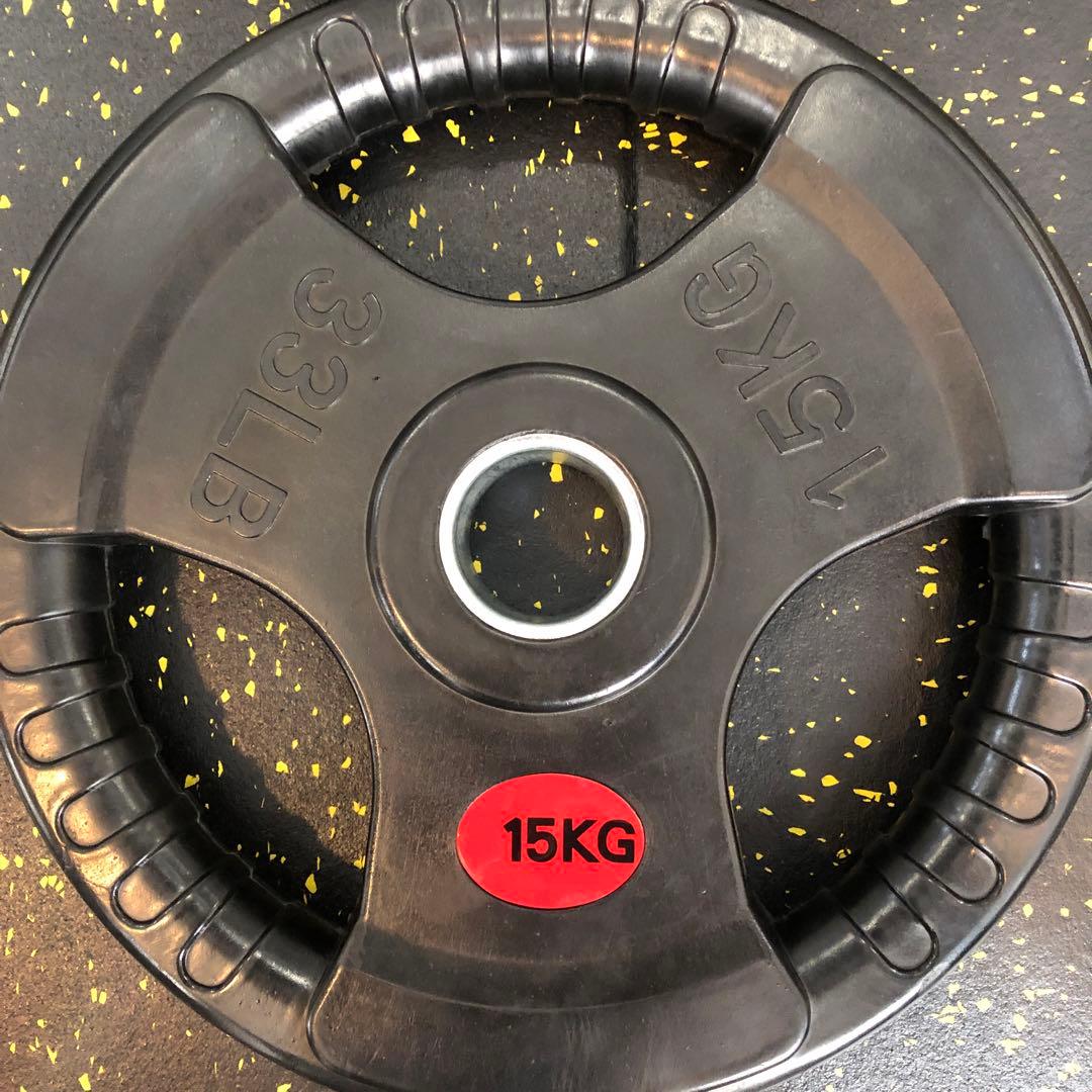 ティアラ様用★送料無料★バーベルプレート計30kgセット(15kg×2枚)ラバー