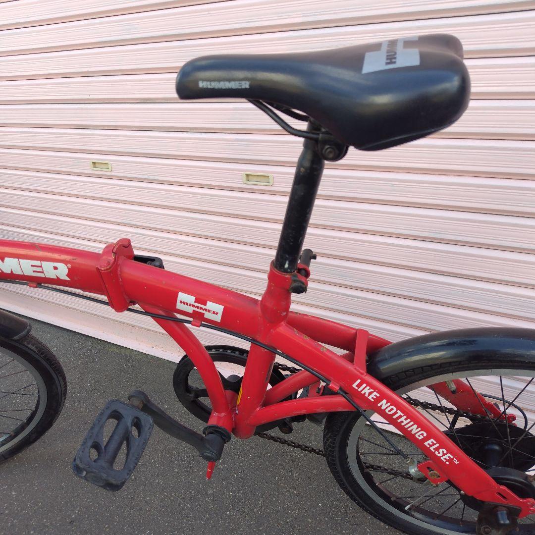 札幌限定‼️6段変速機付き‼️HUMMER 折りたたみ自転車 レッド　20インチ