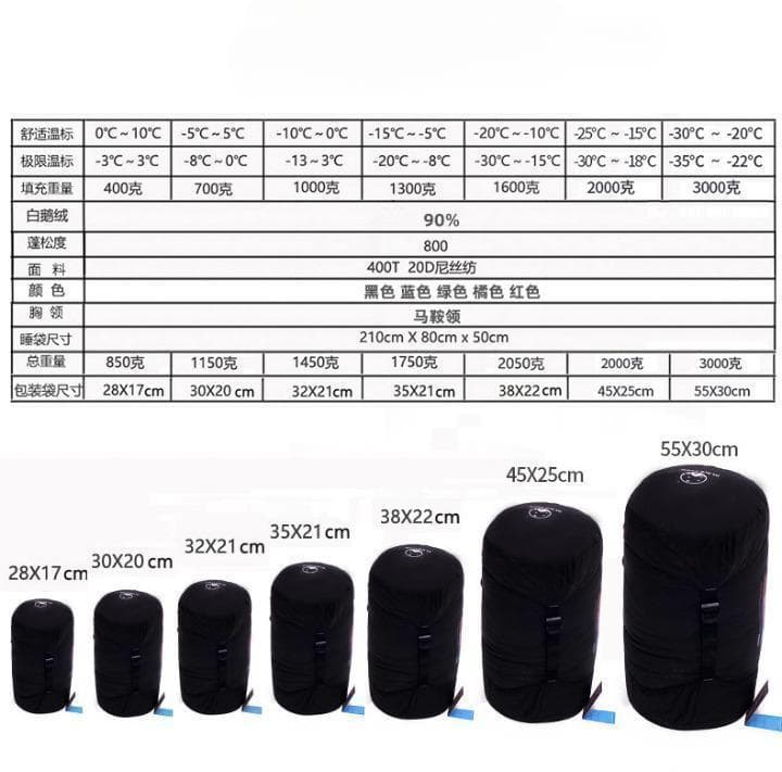 ★✨お得✨★寝心地最高　マミー型　寝袋 ダウンシュラフ　400g　ブルー