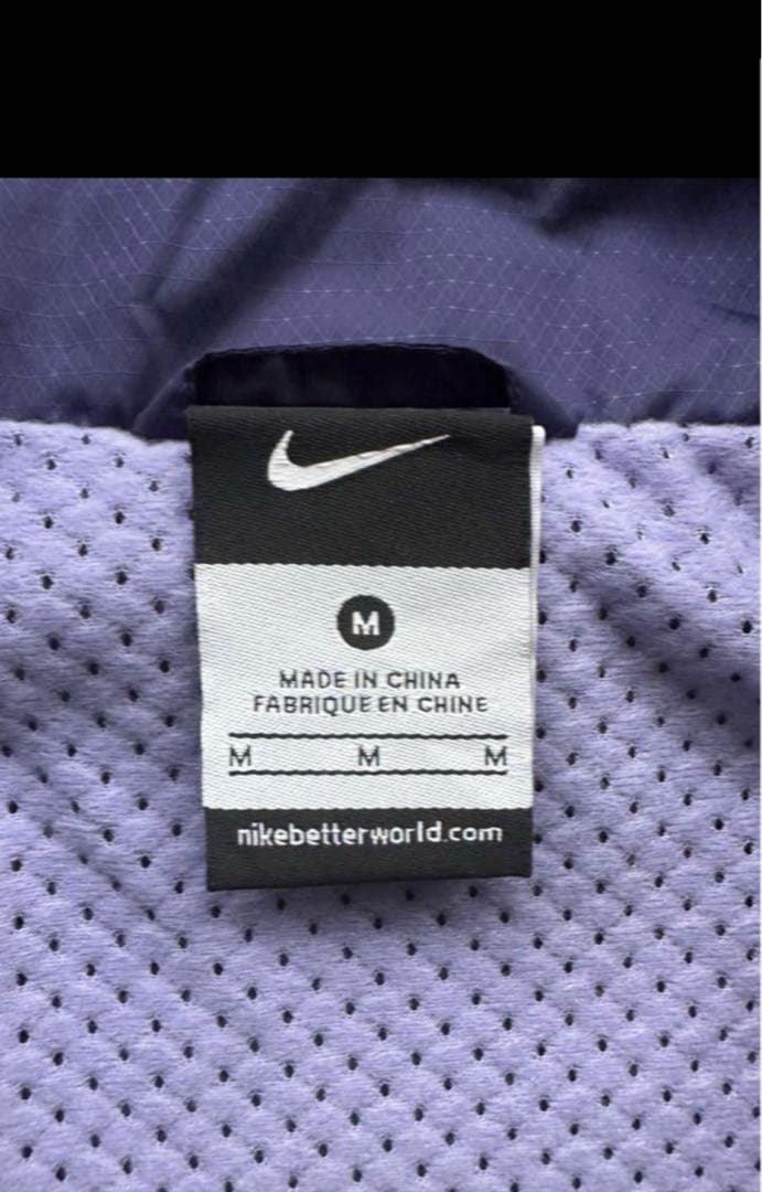 【美品】NIKE ナイキ　裏地有　ウインドブレーカー　上下　Ｍ　パープル　グレー
