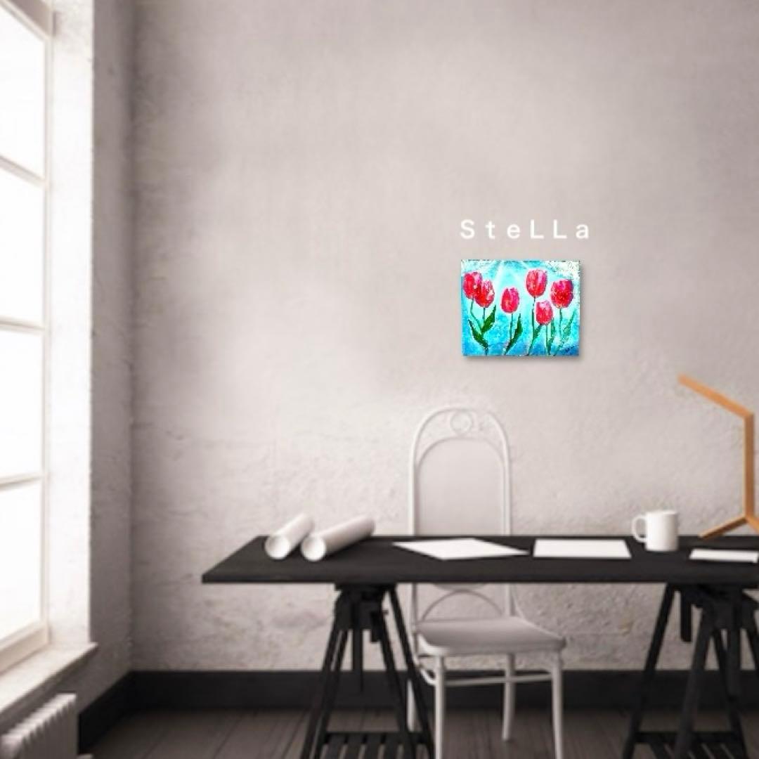原画　フラワーアート　花の絵　絵　現代アート　絵画　北欧アート　おしゃれ　アート