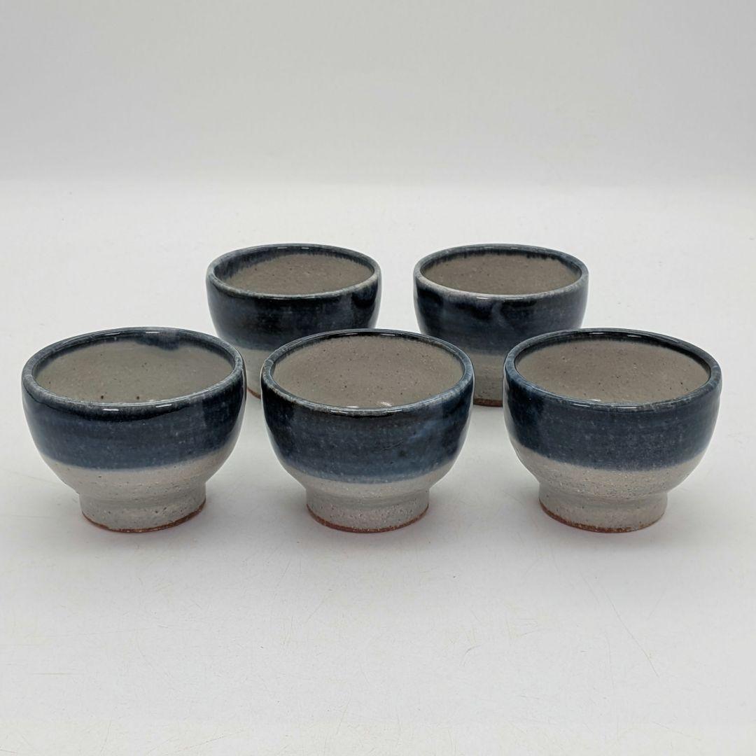 奥田康博 呉須釉急須碗揃 共箱 煎茶道具 煎茶器 煎茶碗 茶壺 お茶 食器 容器