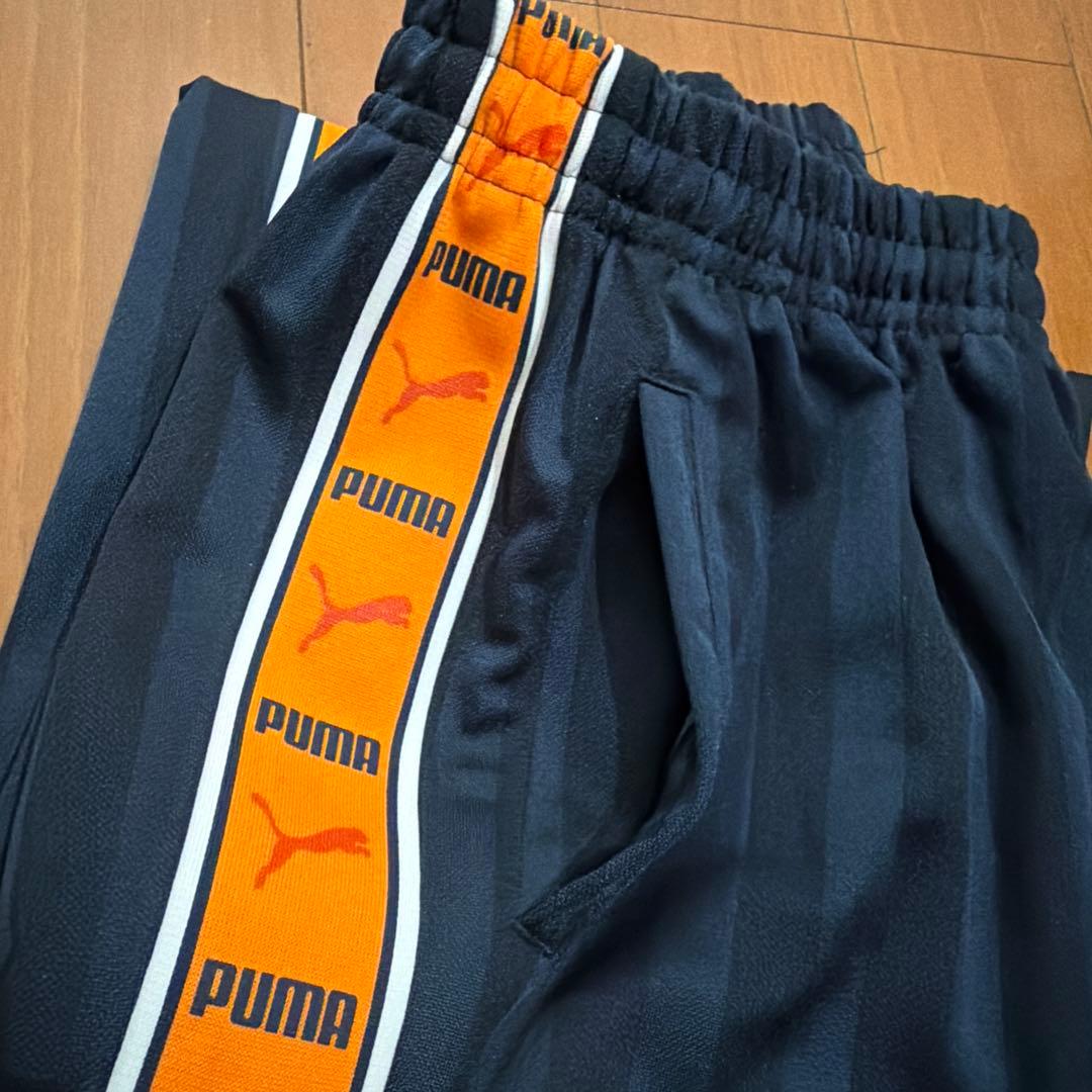 PUMA ストライプパンツ　ネイビー×オレンジ　パンツ