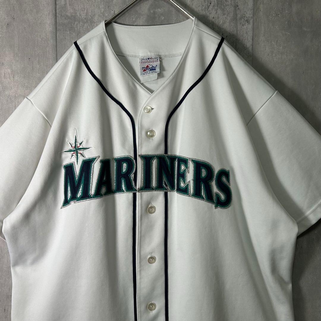 Majestic MLB シアトルマリナーズ 肉厚 ユニフォーム 刺繍 白