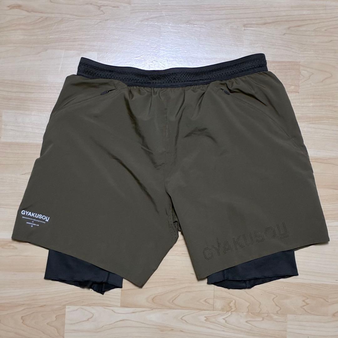 NIKELAB GYAKUSOU パッカブル ジャケット& ショーツ カーキ L