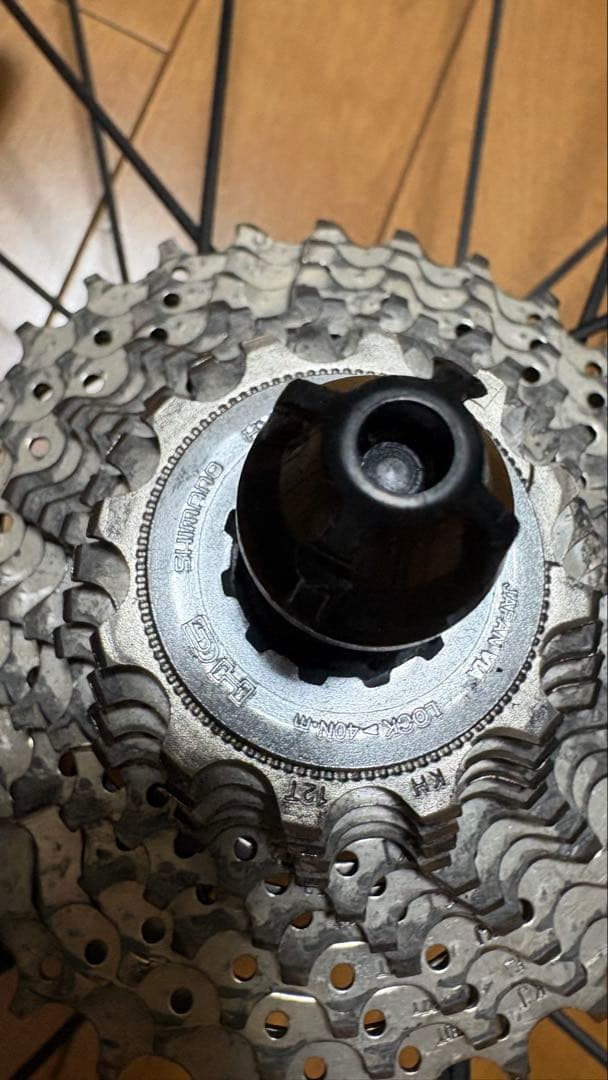 シマノR500ホイール前後+105カセット+クイックリリース+中古タイヤ付き