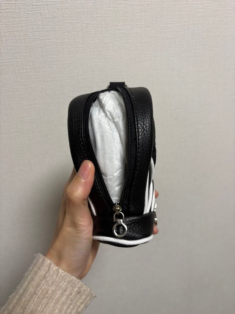 本革　ゴルフボールケース 3個 キャディーバッグ ミニ　ストラップ
