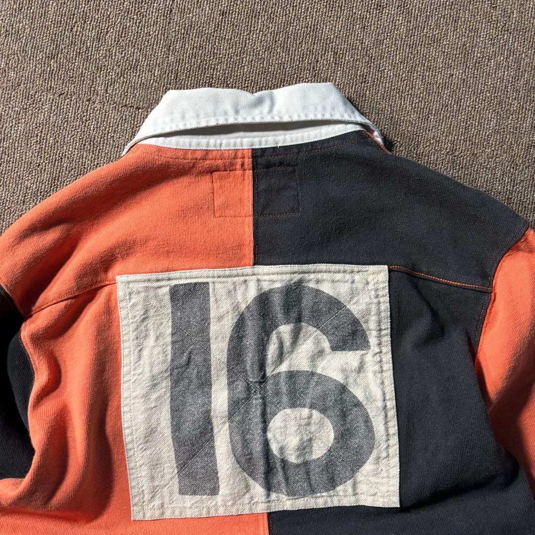 RUGBY RALPH LAUREN ボーダー ラガーシャツ レースアップ