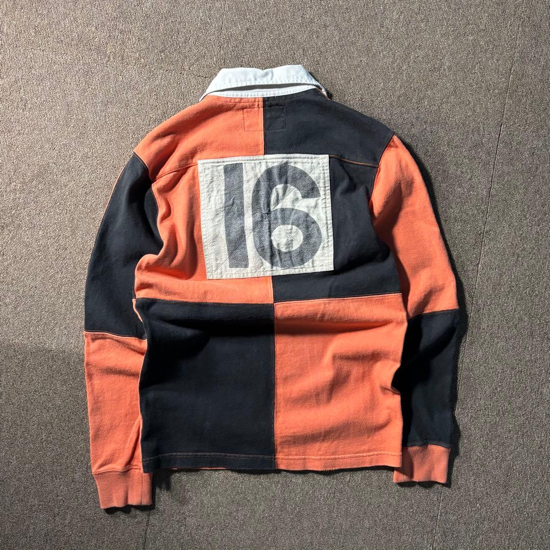 RUGBY RALPH LAUREN ボーダー ラガーシャツ レースアップ