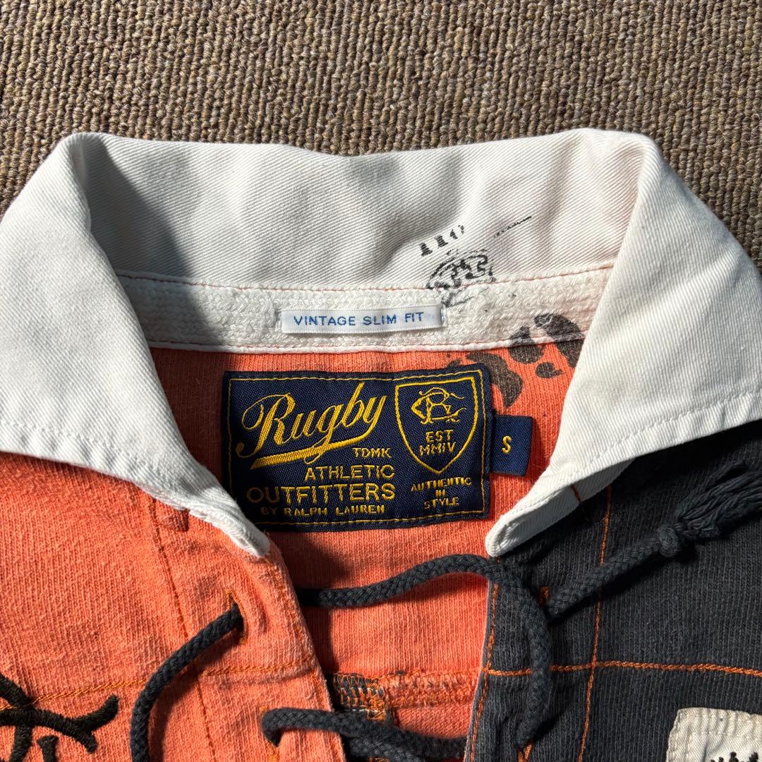 RUGBY RALPH LAUREN ボーダー ラガーシャツ レースアップ