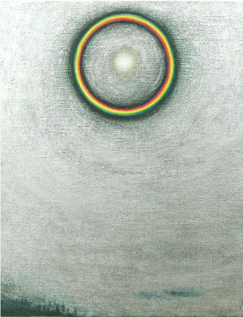 油絵 菅家令子 絵 絵画インテリア額付(銀) F3-S102023 風景祈り希望
