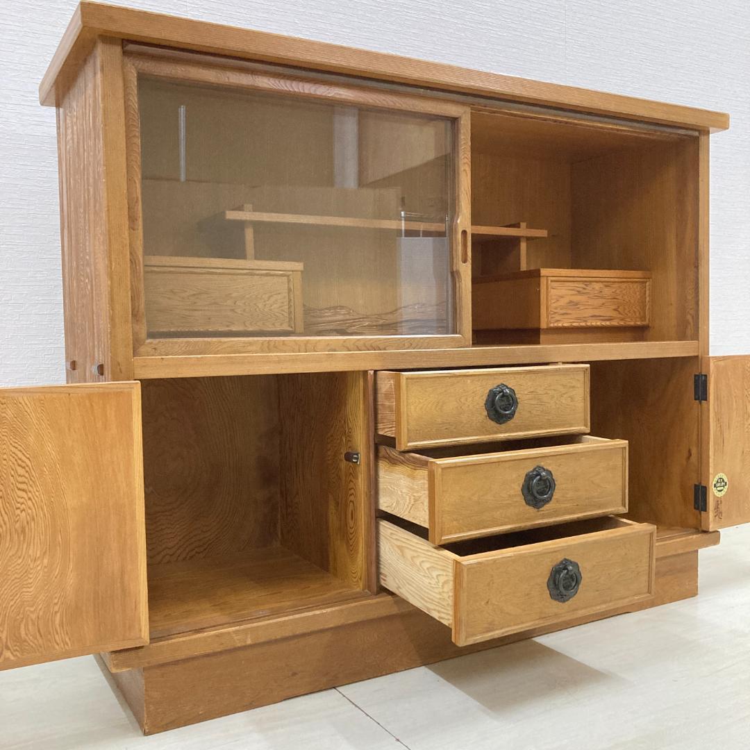 屋久杉　飾り棚　茶棚　茶箪笥　水屋　キャビネット 漆塗り　民芸　古民家