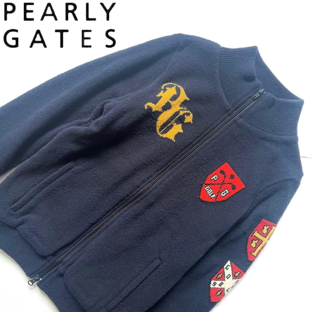 PEARLY GATES パーリーゲイツ　裏地付き　ニット　ジップ　ジャケット