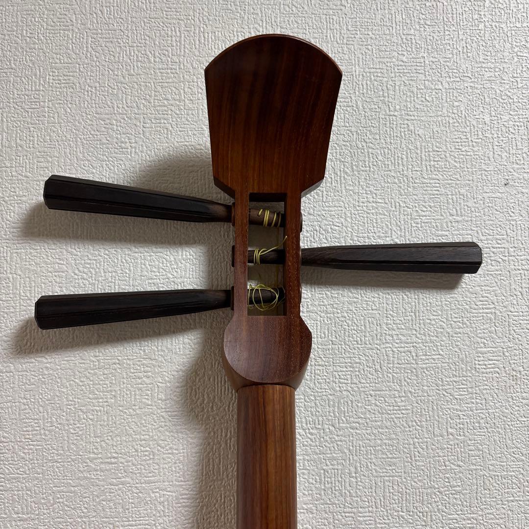 三味線 中棹 丸打胴 皮破れあり 要張替え 和楽器