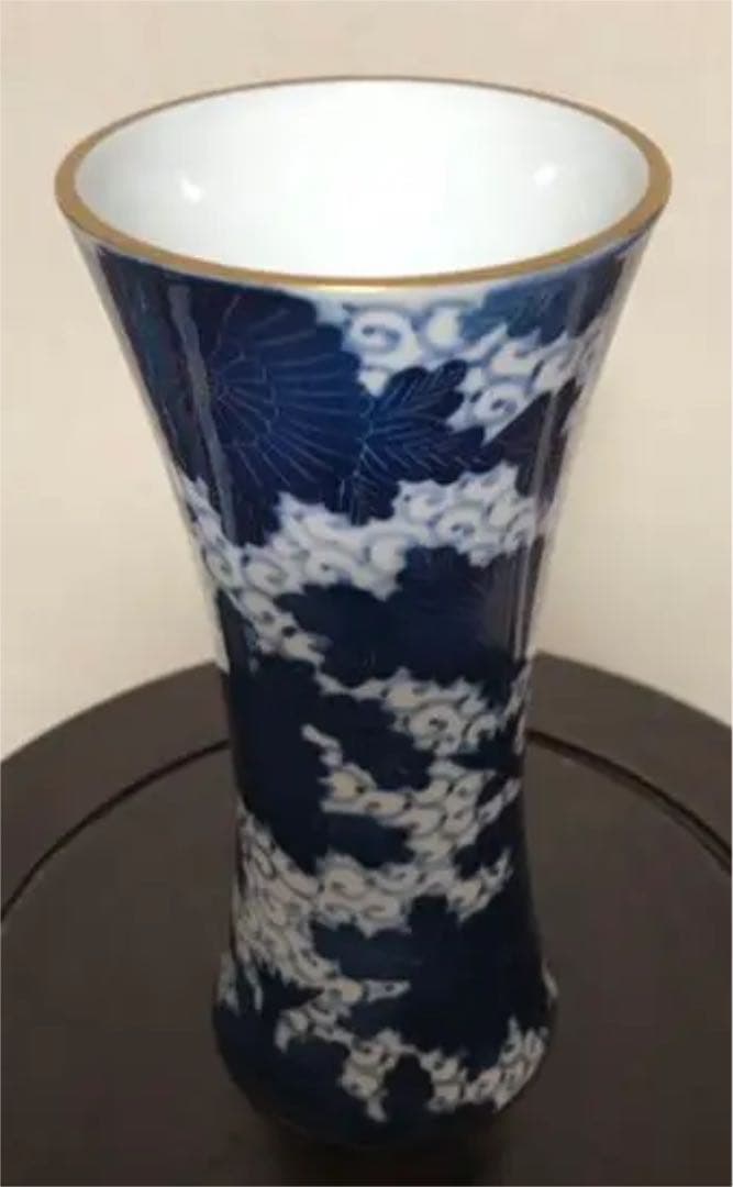 古い香蘭社　染付花瓶、花入れ