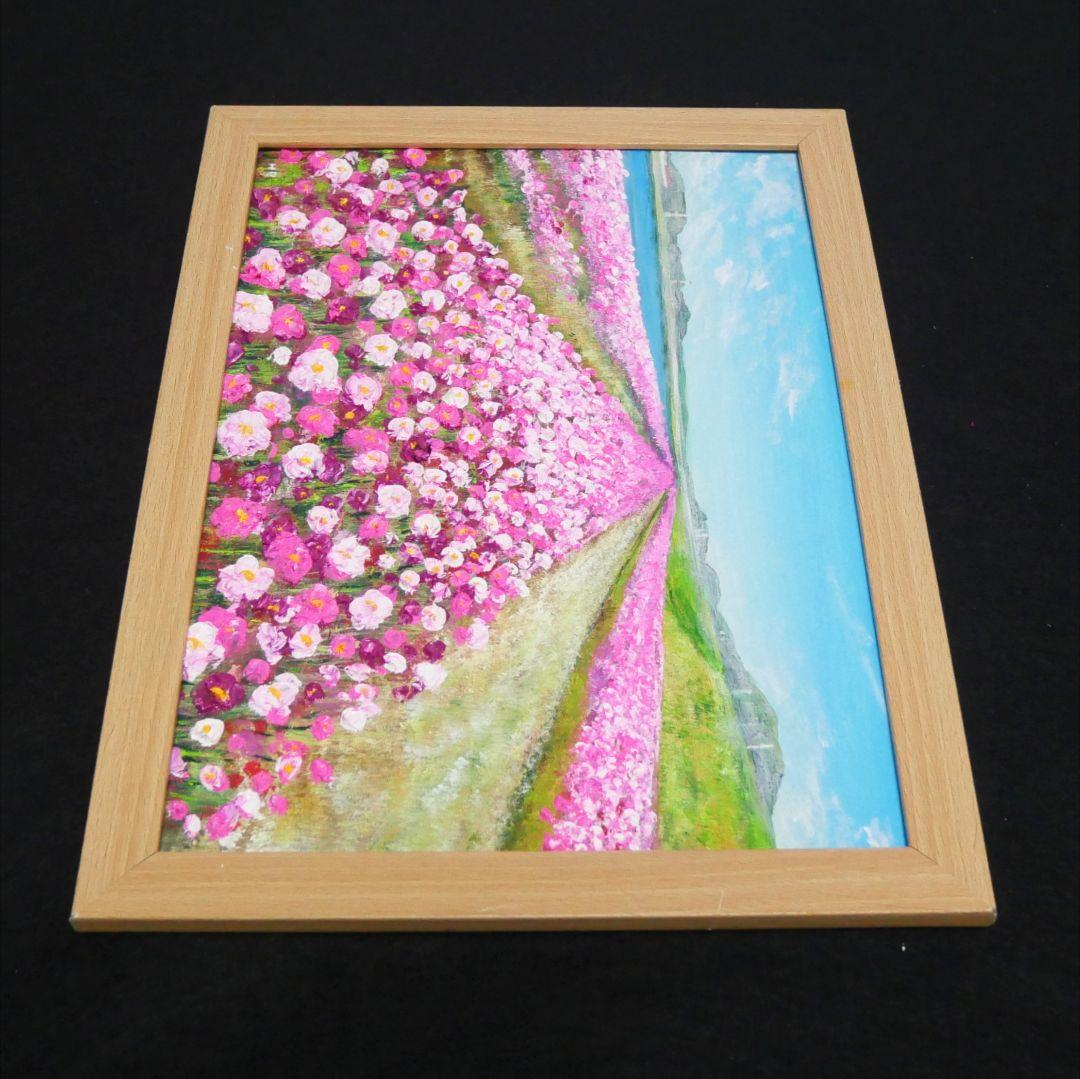 油絵 油彩 油彩画 絵 絵画　【水巻町コスモス園】