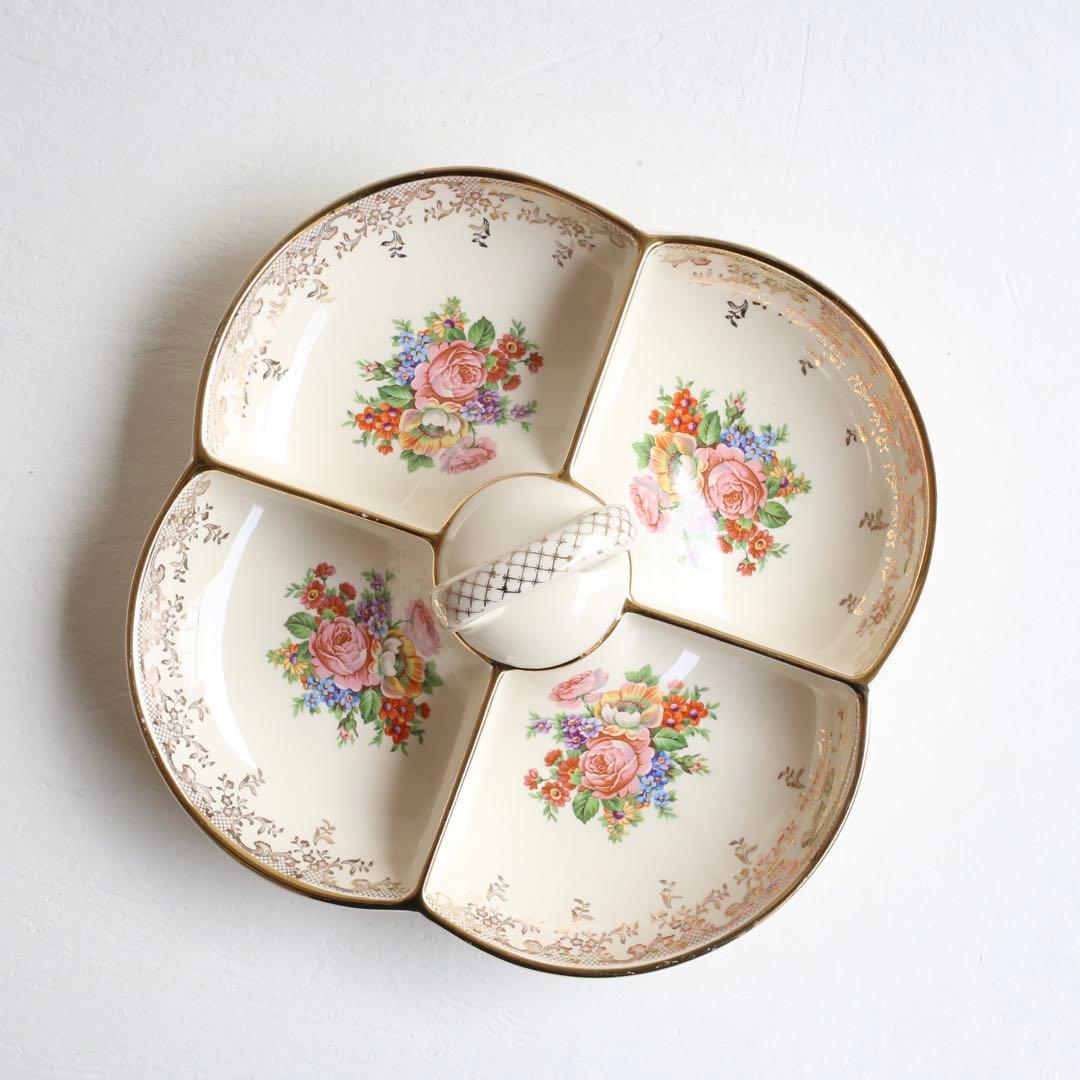 希少　フランス アンティーク Villeroy&Boch 持ち手付き 仕切り皿
