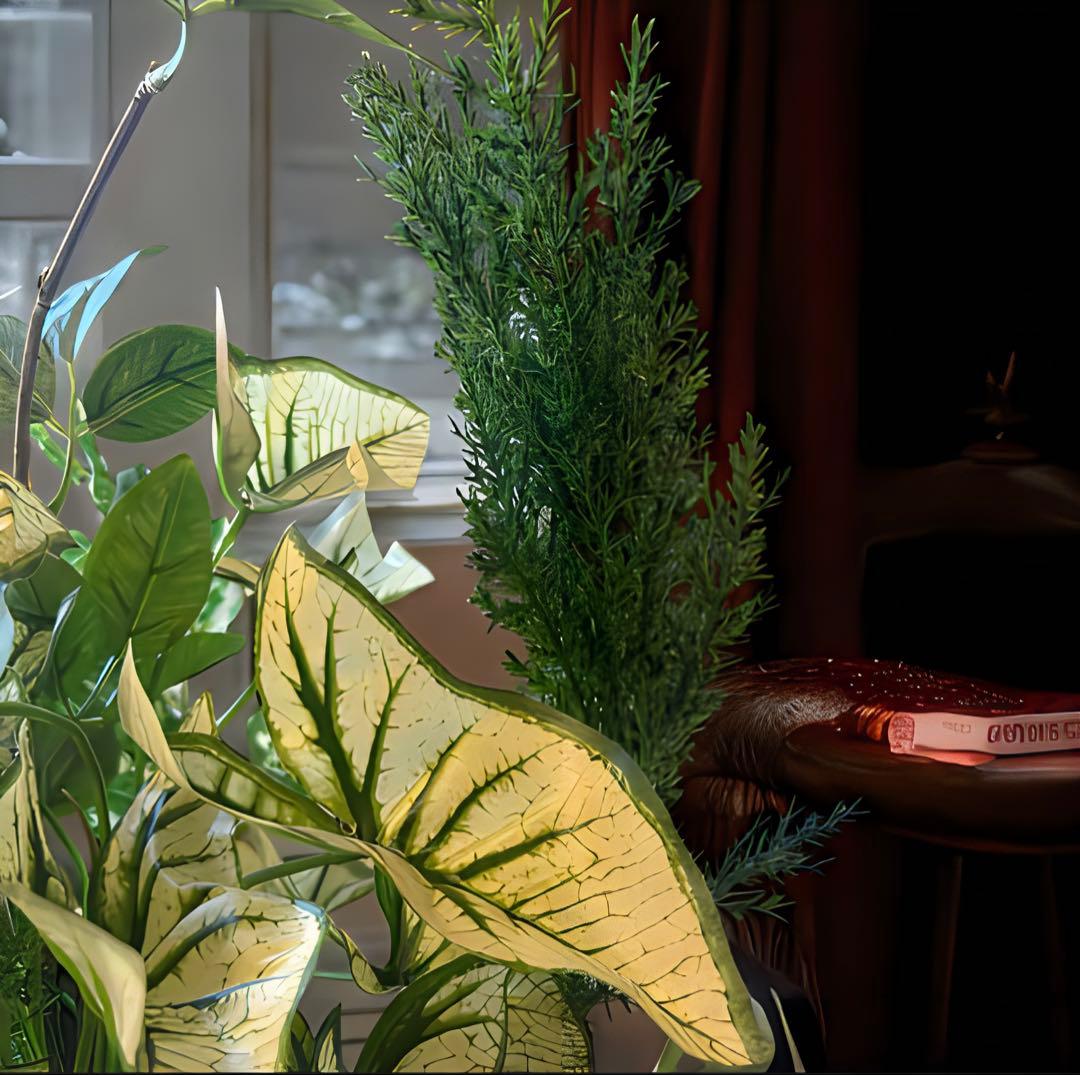 光触媒　人工観葉植物　ウォールグリーン　フェイクグリーン　カラジュームアレンジＷ