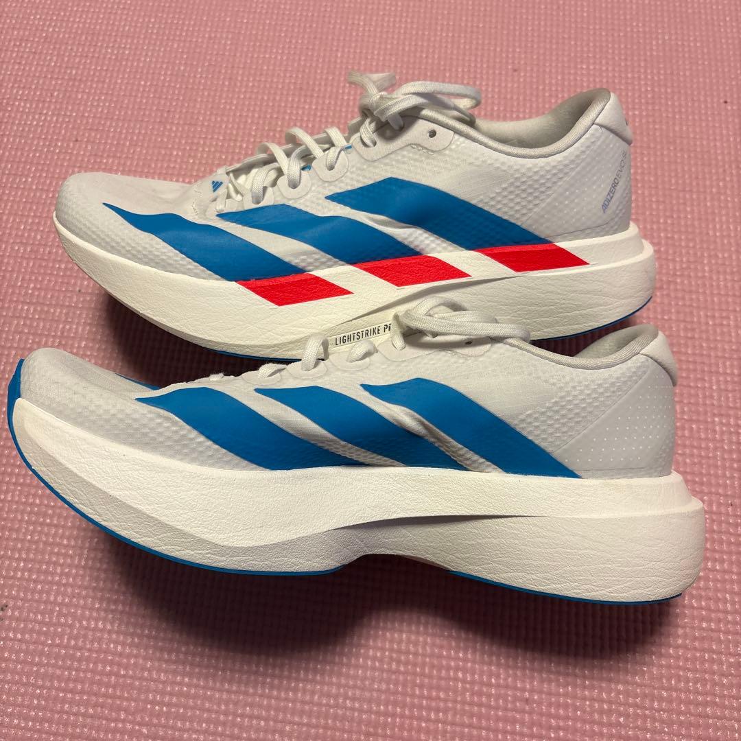 adidas ADIZERO スパイクシューズ ホワイト/ブルー/レッド