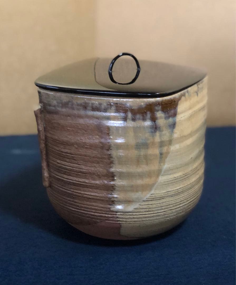 ❗️割引《R》茶道具 高取釉 菱形水指 森岡壽祥造 共布 共箱　260116き4