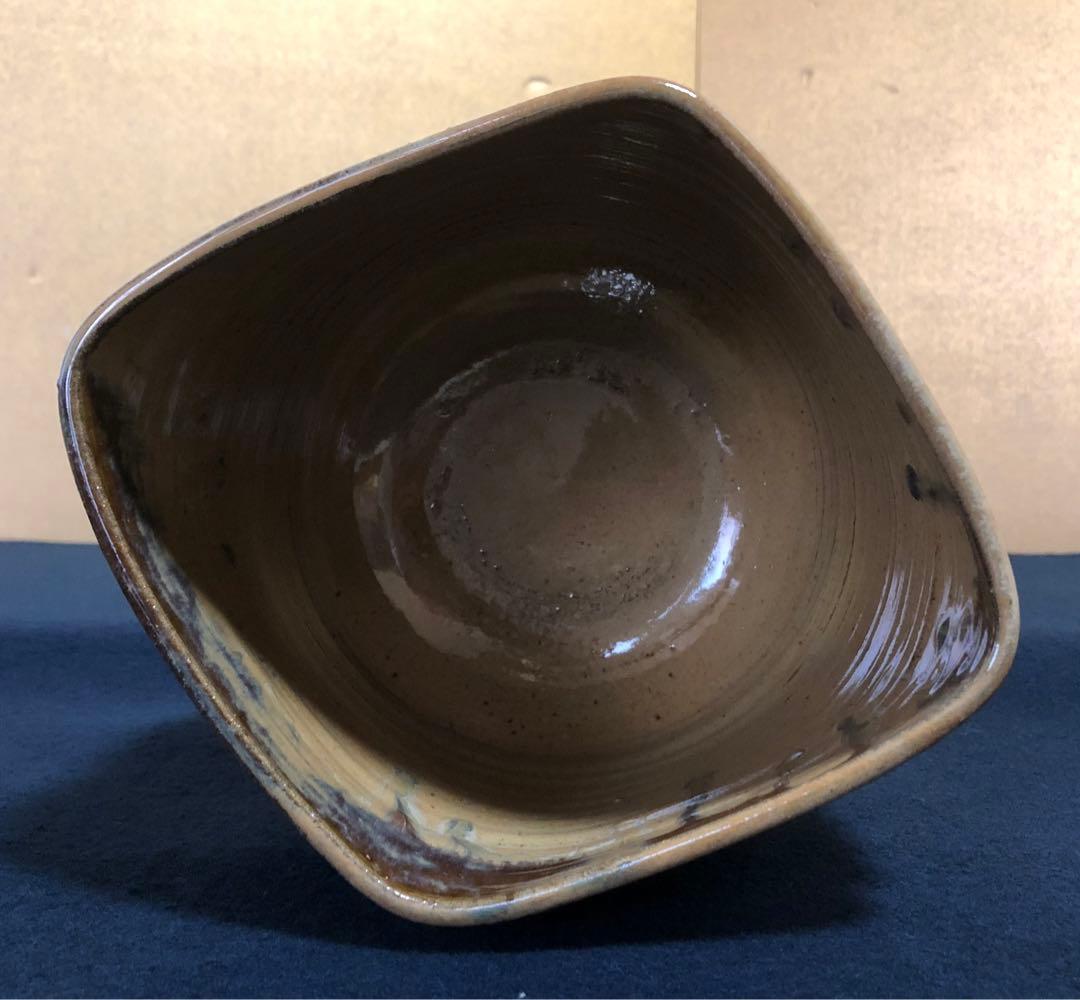 ❗️割引《R》茶道具 高取釉 菱形水指 森岡壽祥造 共布 共箱　260116き4