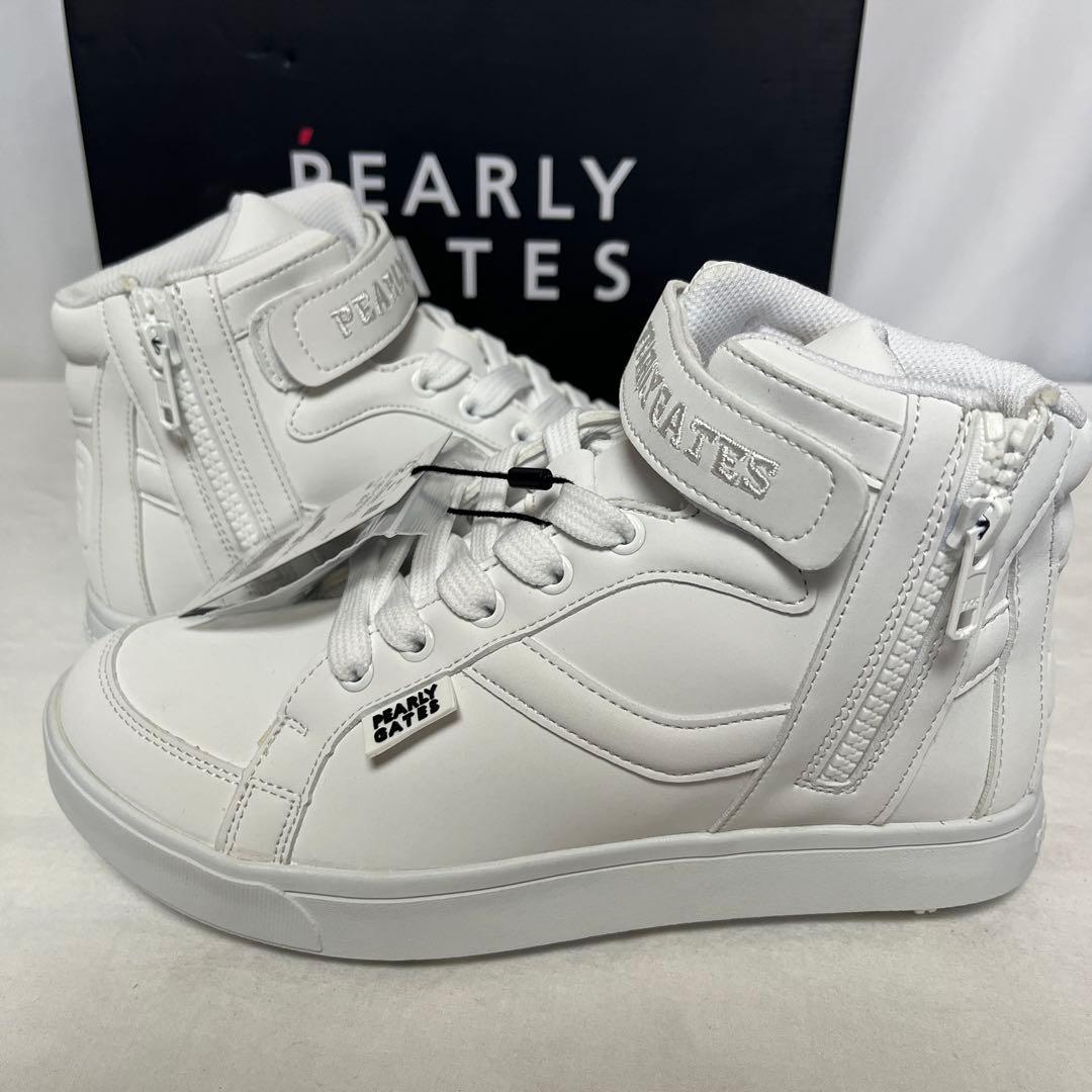 新品 PEARLY GATES ハイカット ゴルフシューズ 白23cm