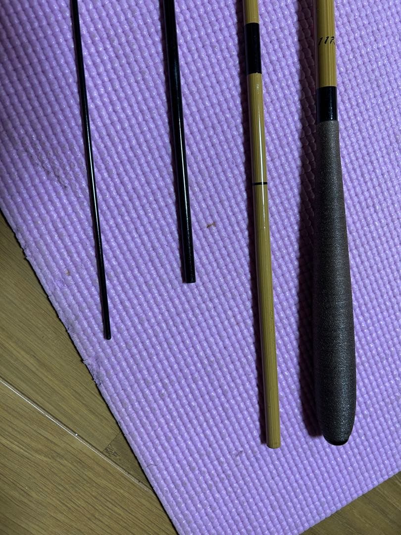 ヘラブナ竿 4継　並継　黒心竿　11尺