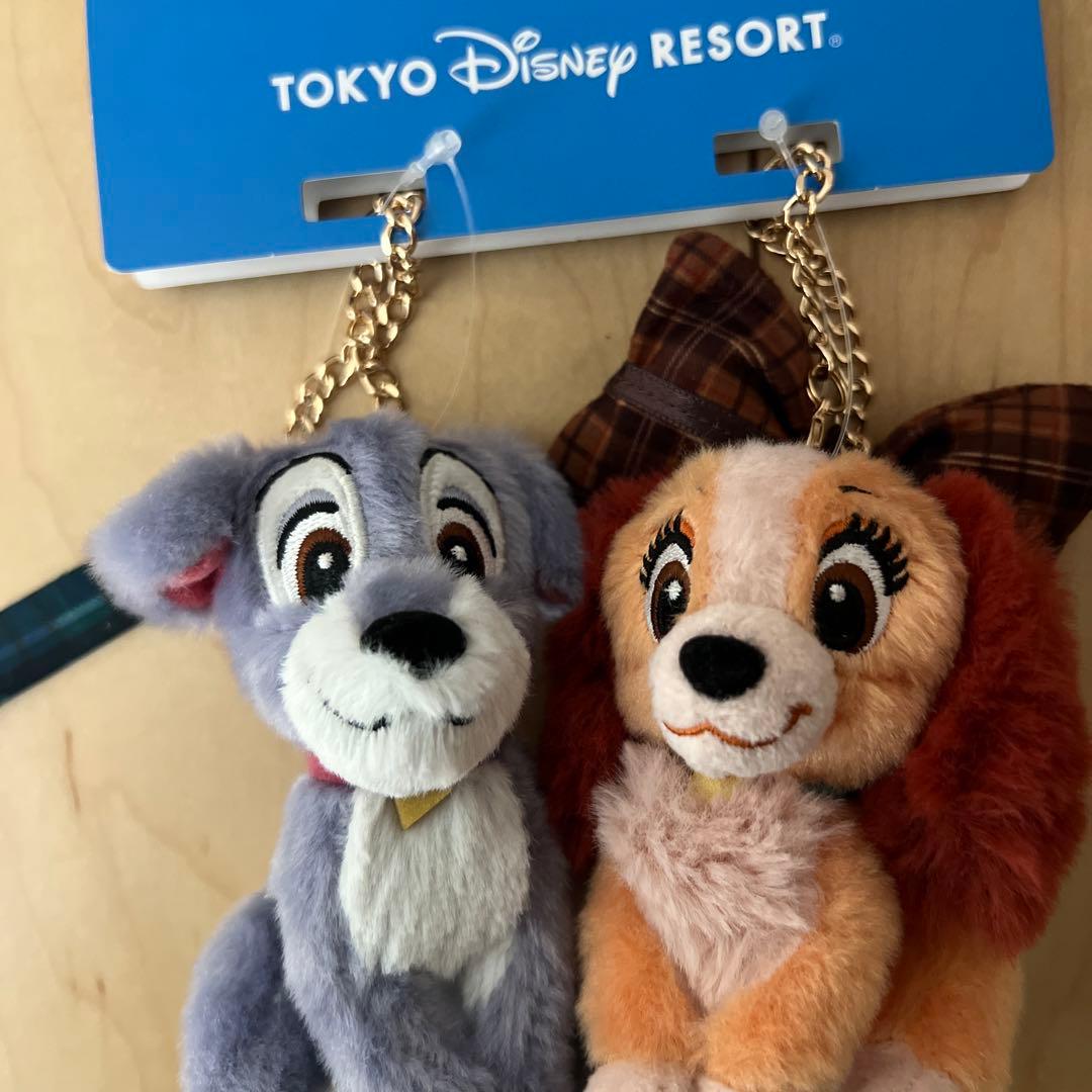 ディズニー　わんわん物語　レディ　トランプ　ぬいぐるみチャーム　キーチェーン