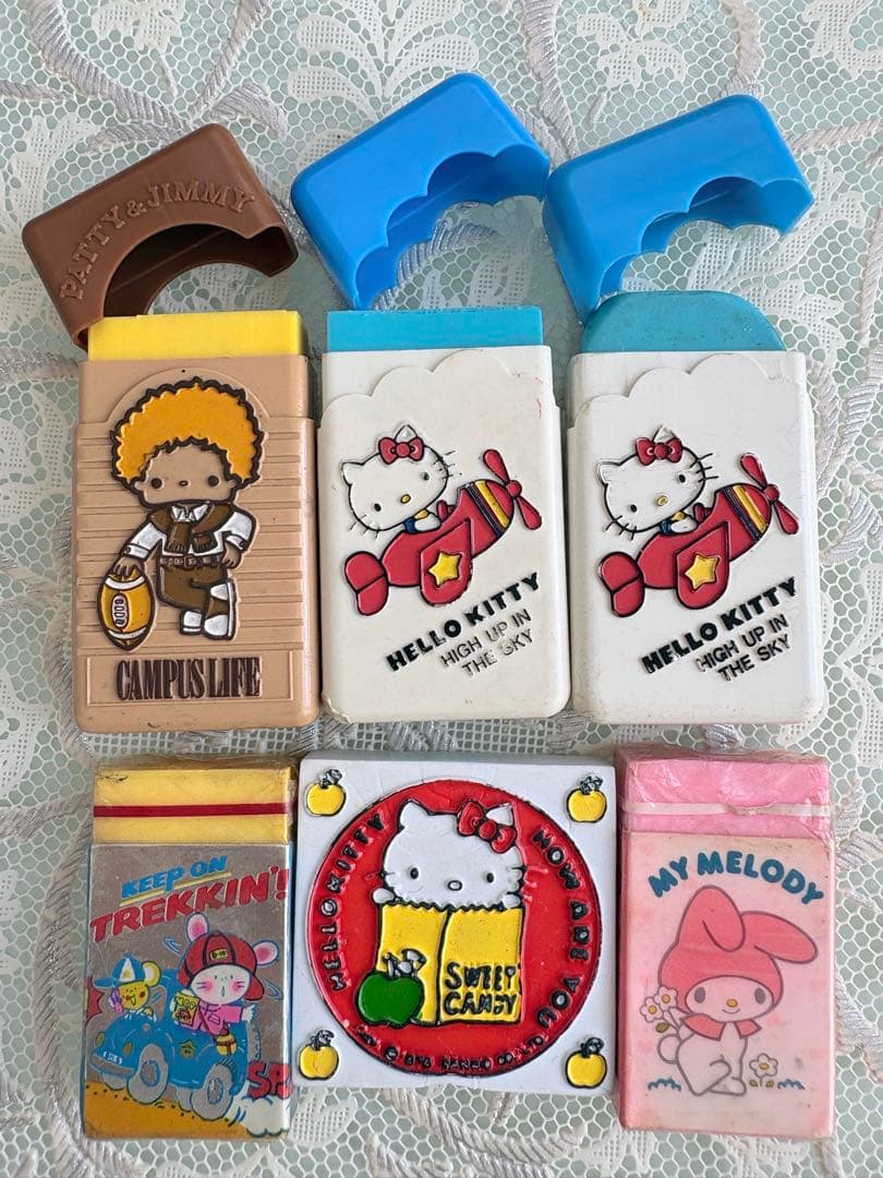 激レア 昭和レトロ 消しゴム サンリオ キティ マイメロ ケース付 1970年代