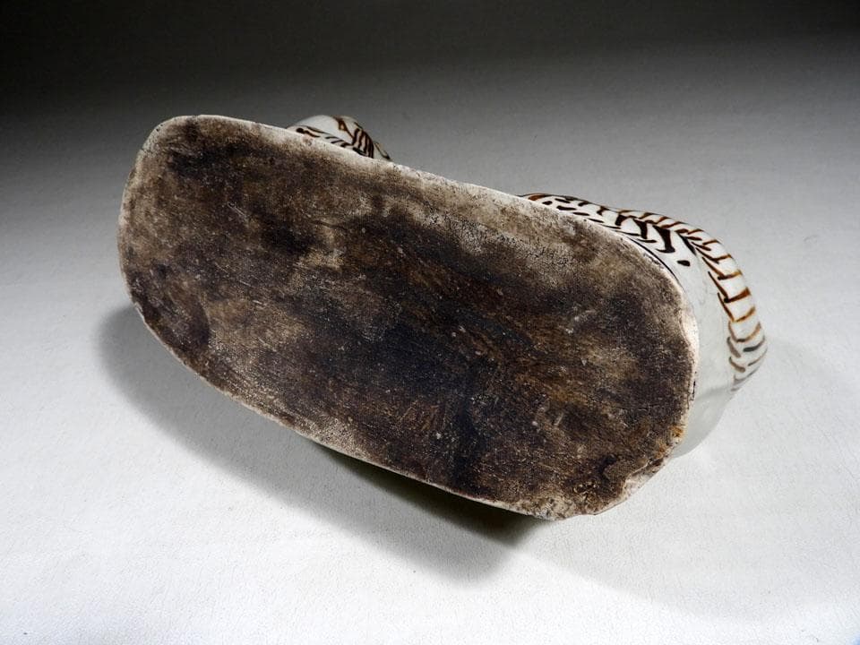 ●時代物 猫枕 猫陶枕 陶器製 陶枕 陶磁器 磁州窯 魔除け 中国古玩 猫雑貨