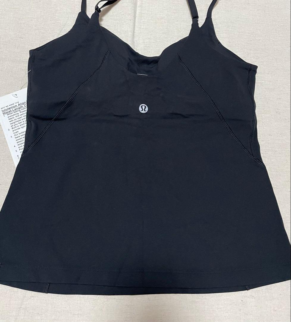 新品ルルレモンAlign Waist-Length Cami Tank（黒、４）
