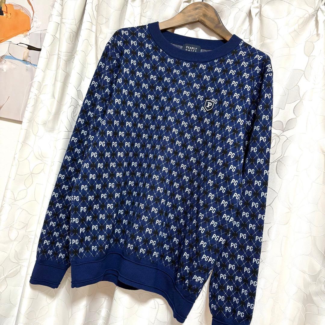 美品 パーリーゲイツ アーガイル柄ニット セーター
