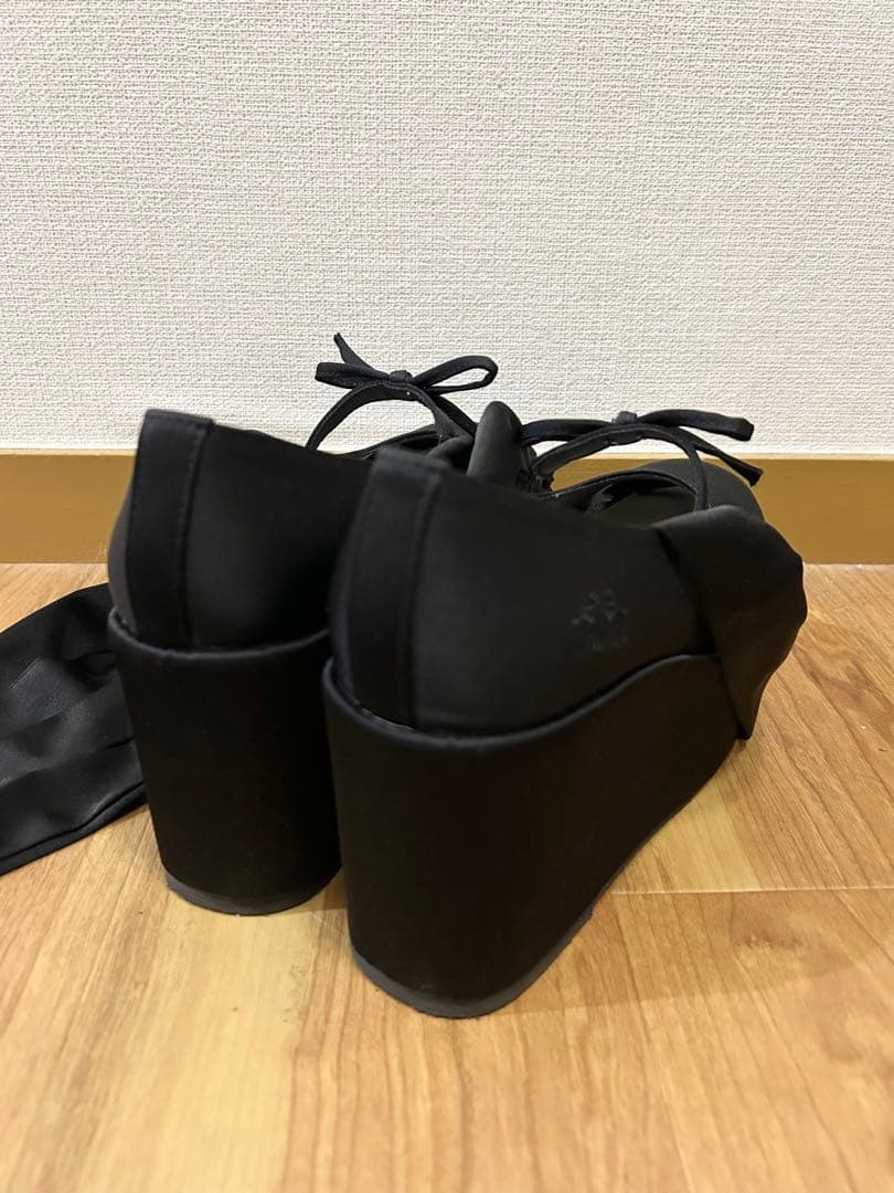 fickle bebe FBサテンバレエシューズ 黒M