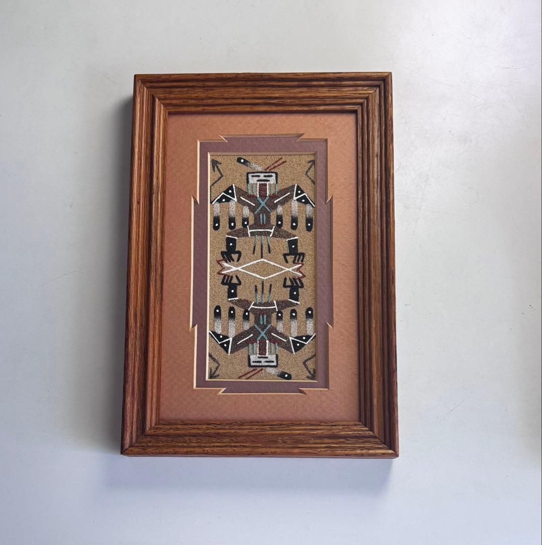 ★NAVAJO SANDPAINTING VINTAGE ART ナバホ族 砂絵