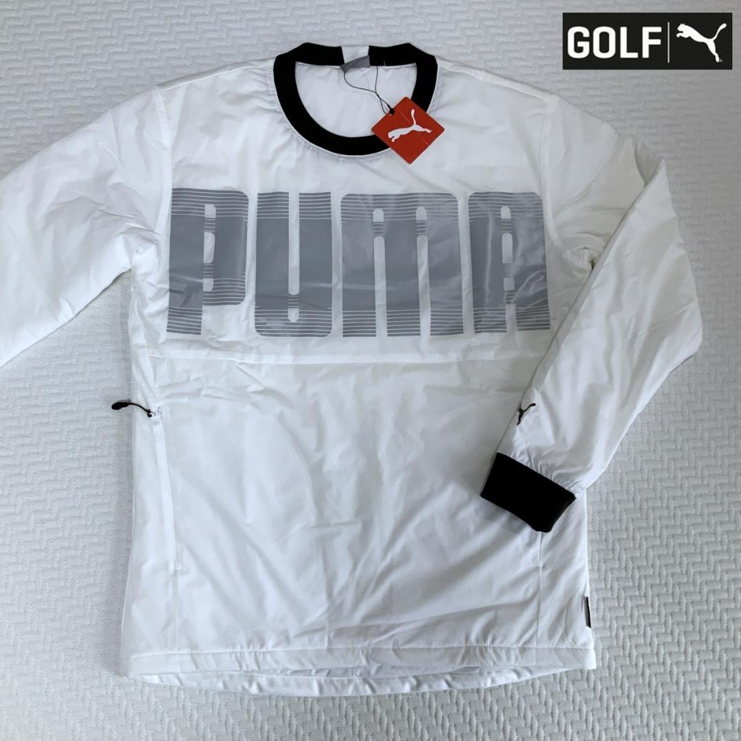 PUMA ゴルフ【L】中綿入り ハイパーストレッチ プルオーバー （白）