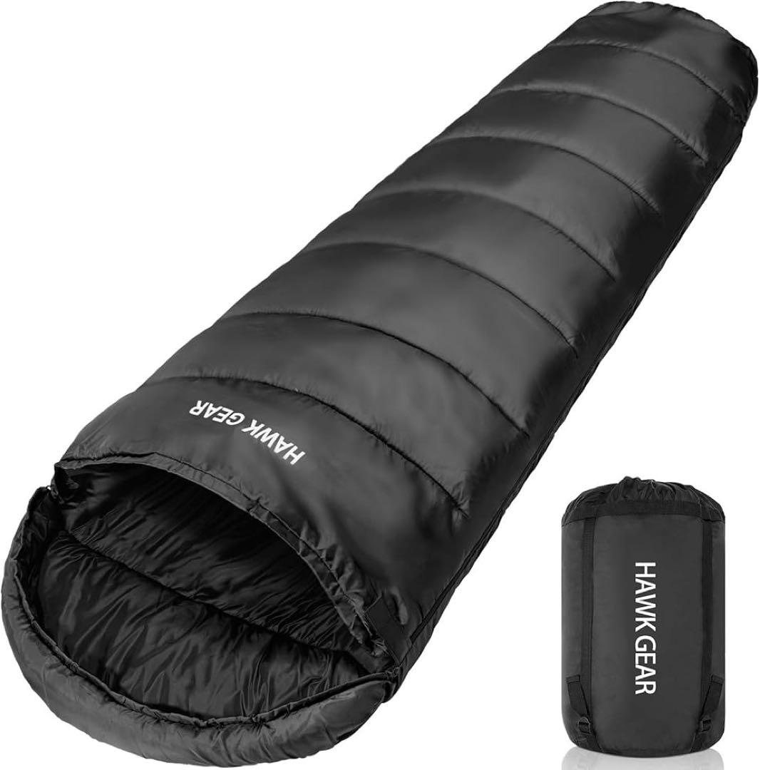 HAWKGEAR ブラック寝袋 コンパクト